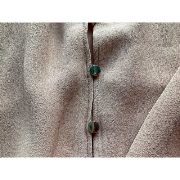 Zara trf womens size Medium maxi dress blush pink bows (see flaws) - Picture 8 of 11